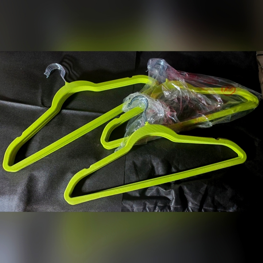 NEW UNUSED NEON GREEN/CHARTREUSE HANGERS